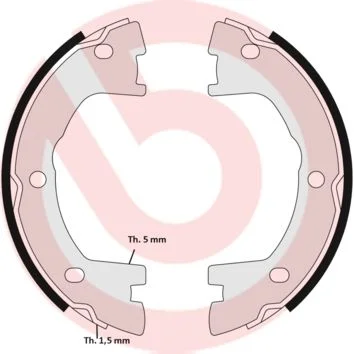 Brake Shoe Set, parking brake BREMBO S A6 506