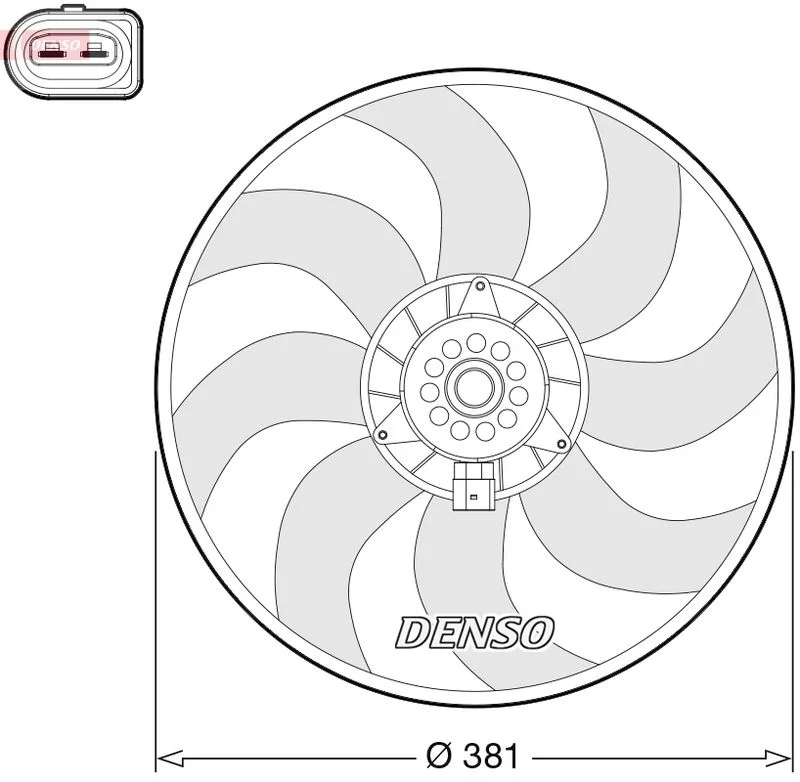 Fan, engine cooling DENSO DER02006