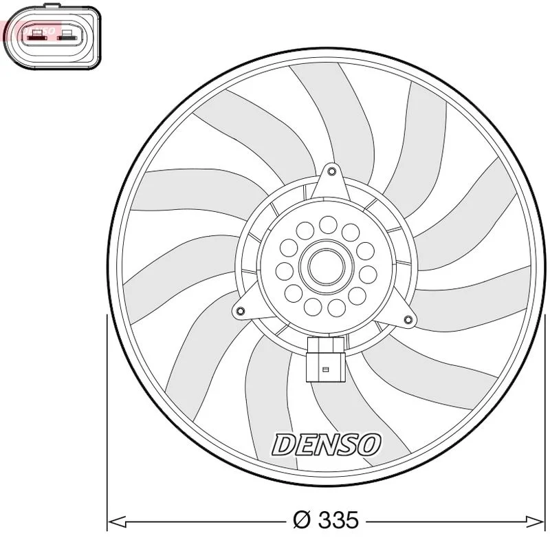 Ventilador, refrigeração do motor DENSO DER02008