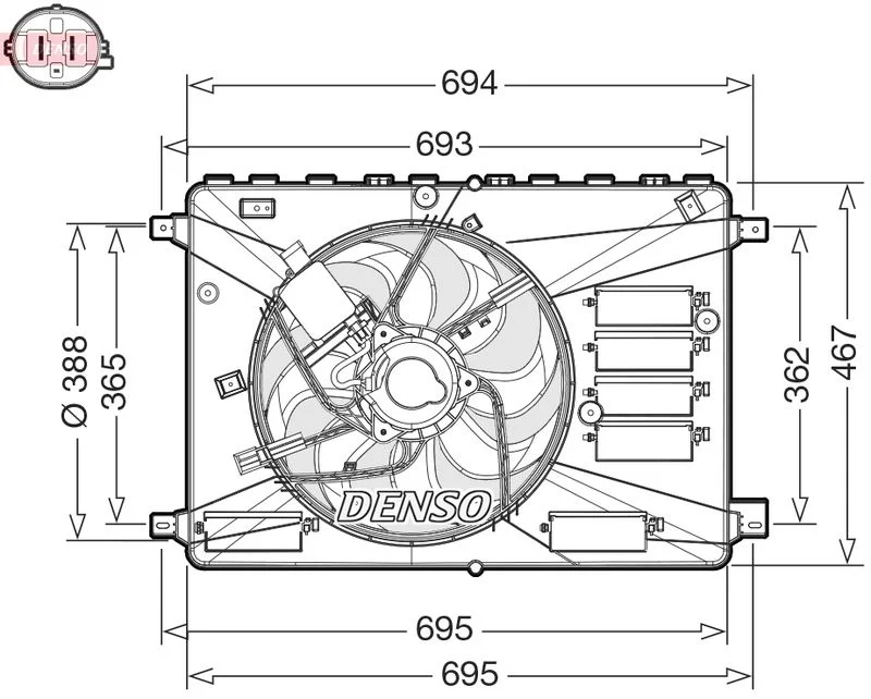 Fan, engine cooling DENSO DER10010