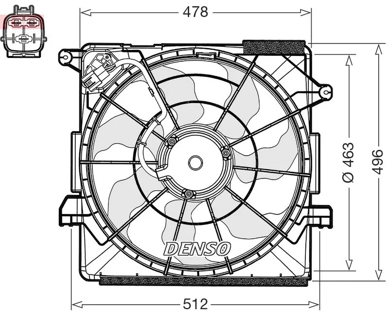 Ventilador, refrigeração do motor DENSO DER43000