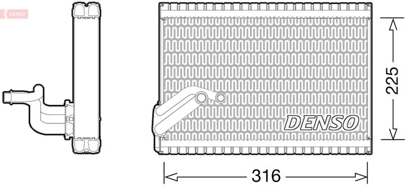 Evaporator, air conditioning DENSO DEV21003