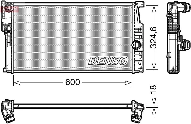 Radiador, arrefecimento do motor DENSO DRM05017