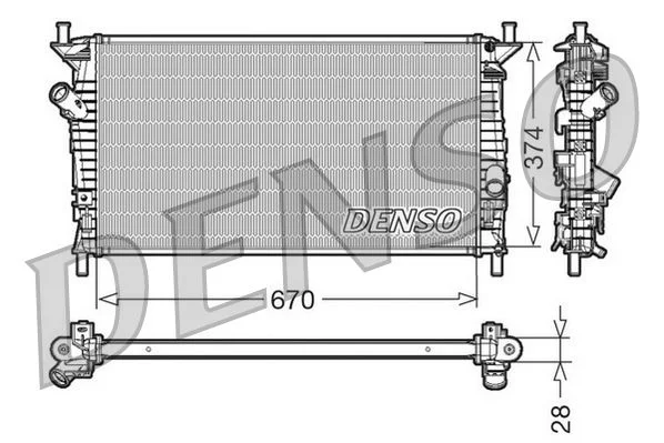 Radiador, arrefecimento do motor DENSO DRM10074