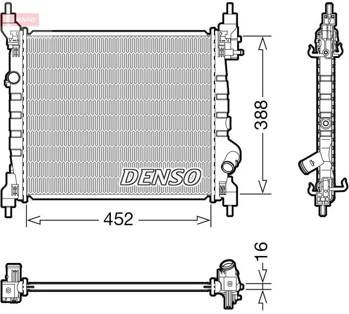Radiador, arrefecimento do motor DENSO DRM15014