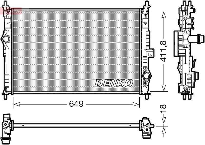 Radiador, arrefecimento do motor DENSO DRM21103