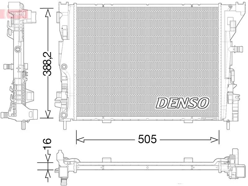 Radiador, arrefecimento do motor DENSO DRM23035