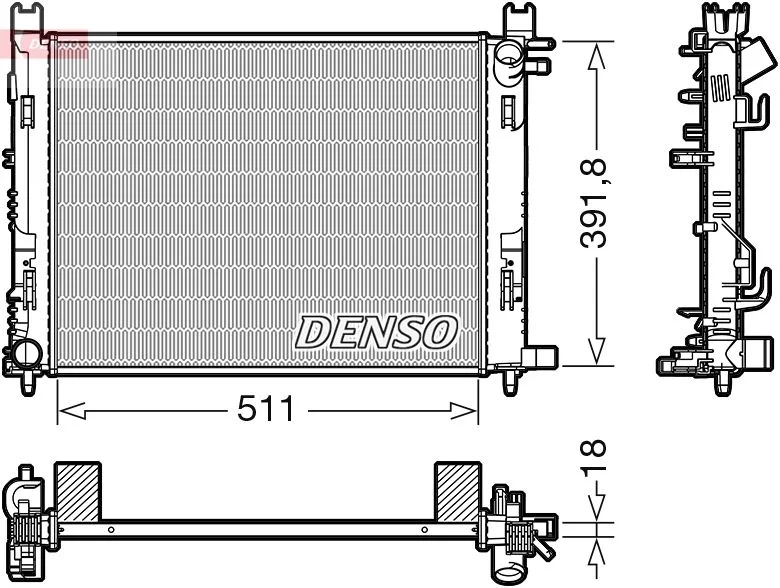 Radiador, arrefecimento do motor DENSO DRM37002