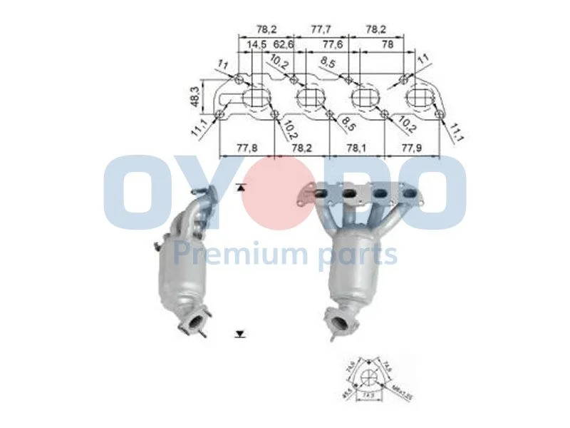Catalytic Converter Oyodo 10N0030-OYO
