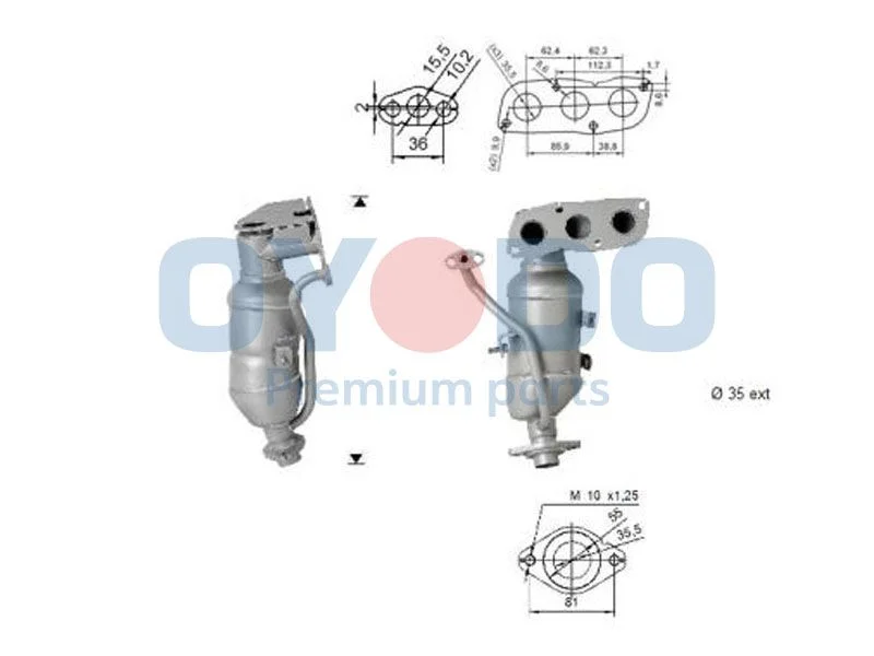 Catalytic Converter Oyodo 10N0086-OYO