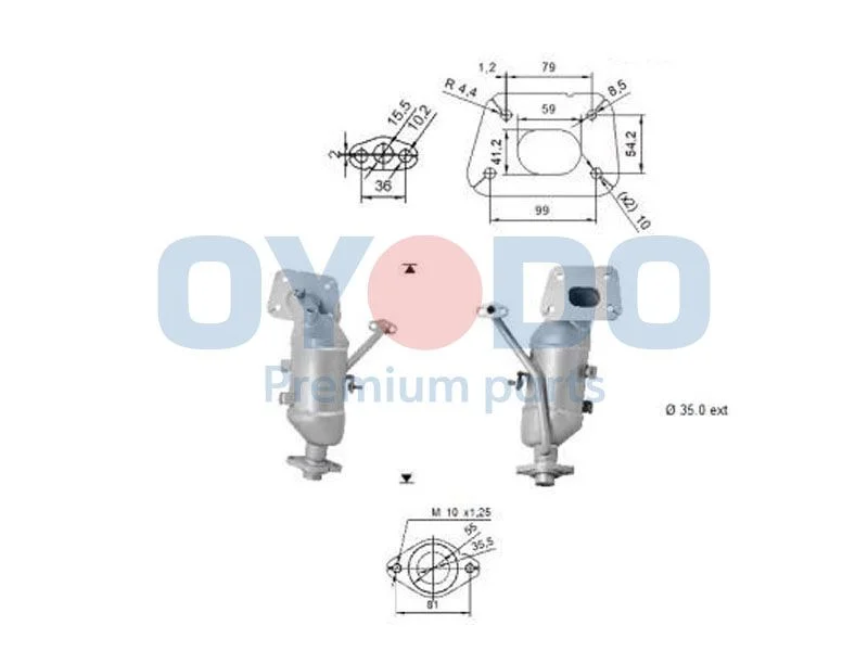 Catalytic Converter Oyodo 10N0128-OYO