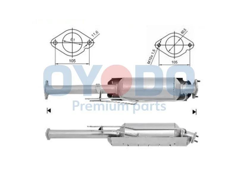 Soot/Particulate Filter, exhaust system Oyodo 20N0018-OYO