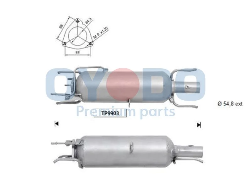 Soot/Particulate Filter, exhaust system Oyodo 20N0020-OYO