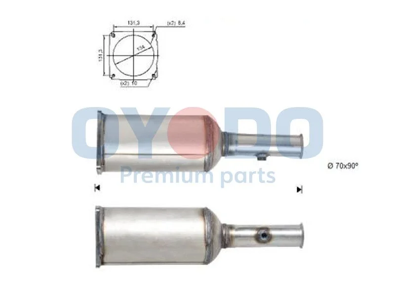 Filtro de partículas de fuligem, sistema de escape Oyodo 20N0023-OYO