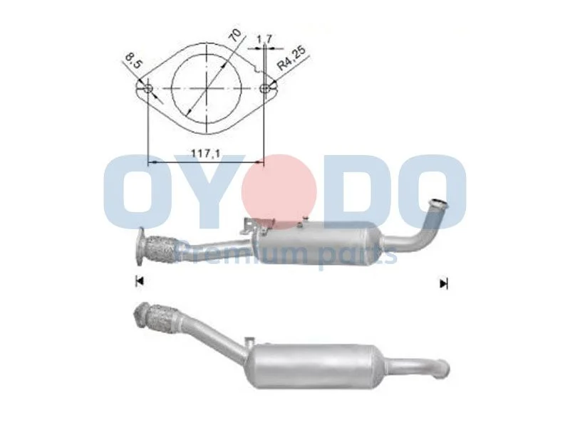 Soot/Particulate Filter, exhaust system Oyodo 20N0033-OYO