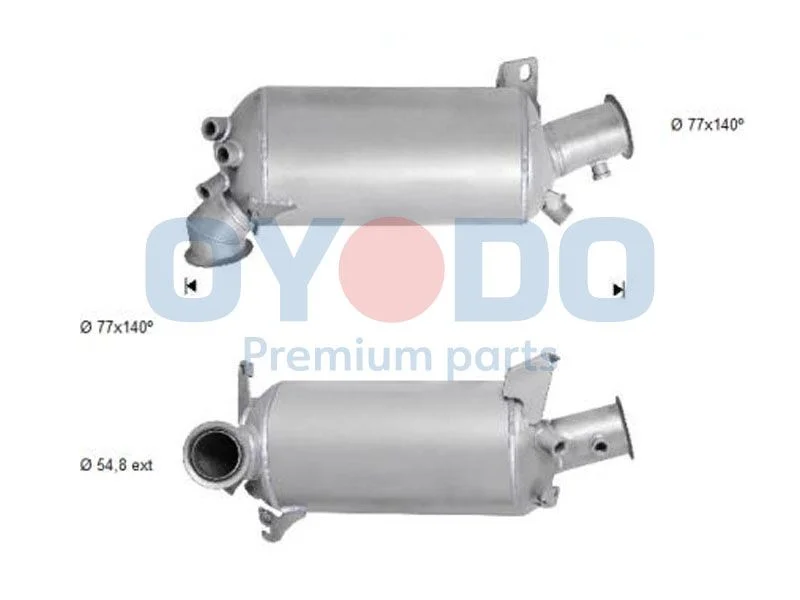 Filtro de partículas de fuligem, sistema de escape Oyodo 20N0037-OYO