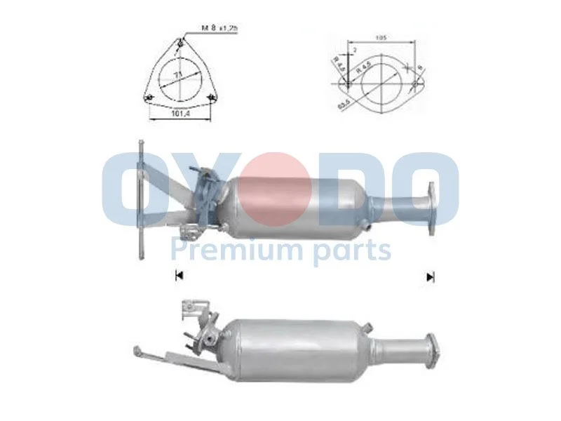 Soot/Particulate Filter, exhaust system Oyodo 20N0072-OYO