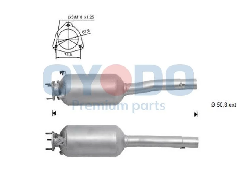 Soot/Particulate Filter, exhaust system Oyodo 20N0074-OYO