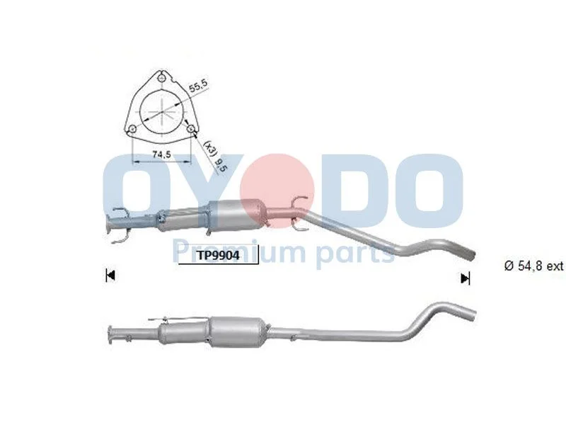 Soot/Particulate Filter, exhaust system Oyodo 20N0084-OYO