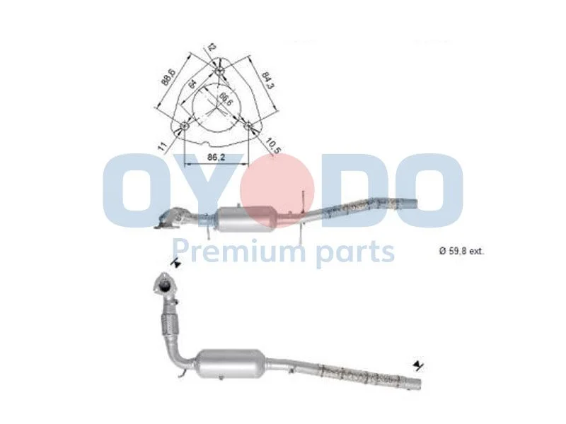 Soot/Particulate Filter, exhaust system Oyodo 20N0132-OYO