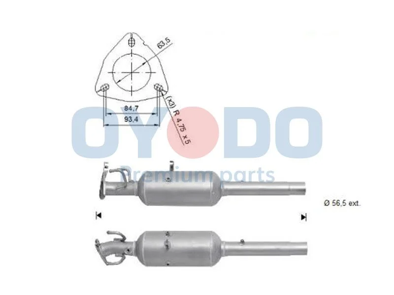 Soot/Particulate Filter, exhaust system Oyodo 20N0139-OYO