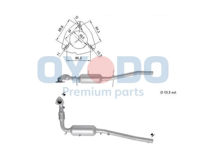 Soot/Particulate Filter, exhaust system Oyodo 20N0142-OYO