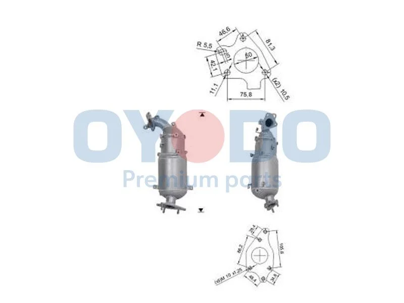 Filtro de partículas de fuligem, sistema de escape Oyodo 20N0148-OYO
