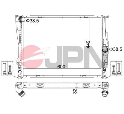 Radiador, arrefecimento do motor JPN 60C9009-JPN