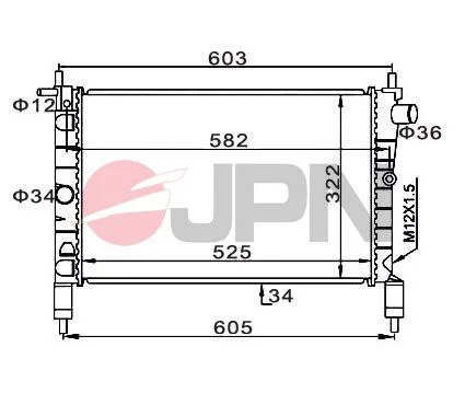 Radiador, arrefecimento do motor JPN 60C9030-JPN
