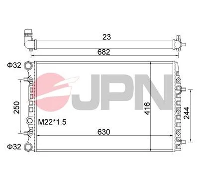 Radiador, arrefecimento do motor JPN 60C9056-JPN