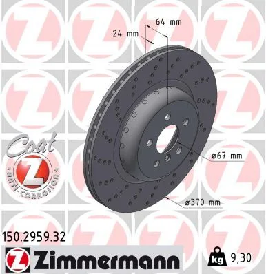 Stabdžių diskas zimmermann 150.2959.32