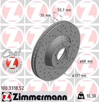 Brake Disc ZIMMERMANN 100.3318.52