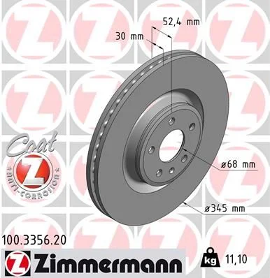 Disco de Travão ZIMMERMANN 100.3356.20