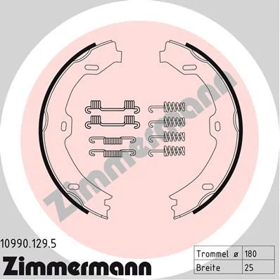 Conjunto de sapatas de travão, travão de estacionamento ZIMMERMANN 10990.129.5