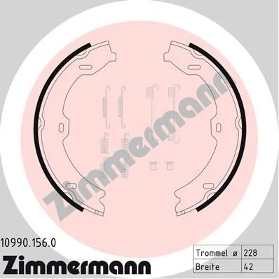 Conjunto de sapatas de travão, travão de estacionamento ZIMMERMANN 10990.156.0
