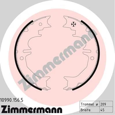 Conjunto de sapatas de travão, travão de estacionamento ZIMMERMANN 10990.156.5