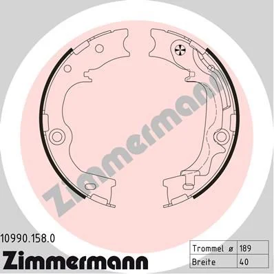 Conjunto de sapatas de travão, travão de estacionamento ZIMMERMANN 10990.158.0
