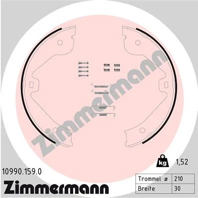 Brake Shoe Set, parking brake ZIMMERMANN 10990.159.0