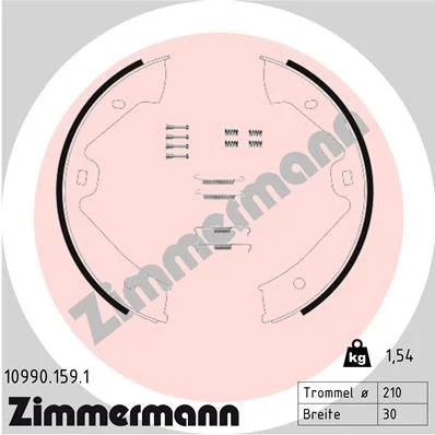 Brake Shoe Set, parking brake ZIMMERMANN 10990.159.1