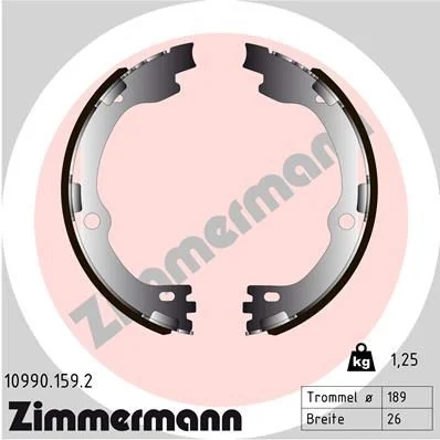 Conjunto de sapatas de travão, travão de estacionamento ZIMMERMANN 10990.159.2