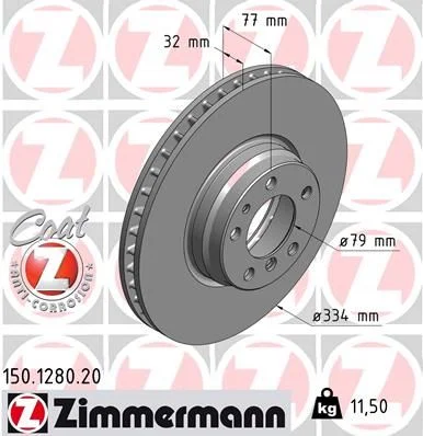 Disco de Travão ZIMMERMANN 150.1280.20