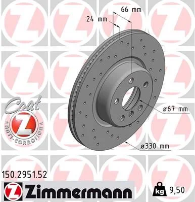 Disco de Travão ZIMMERMANN 150.2951.52