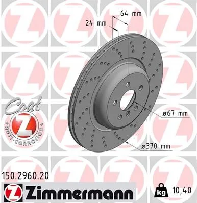Disco de Travão ZIMMERMANN 150.2960.20