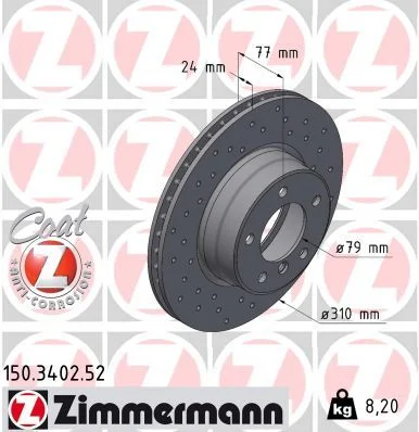 Brake Disc ZIMMERMANN 150.3402.52