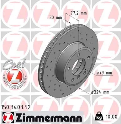 Brake Disc ZIMMERMANN 150.3403.52