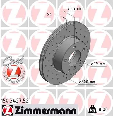 Brake Disc ZIMMERMANN 150.3427.52