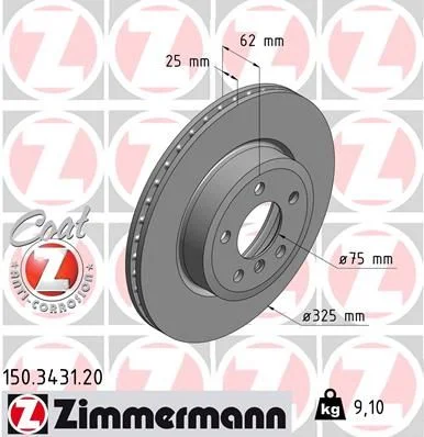 Disco de Travão ZIMMERMANN 150.3431.20