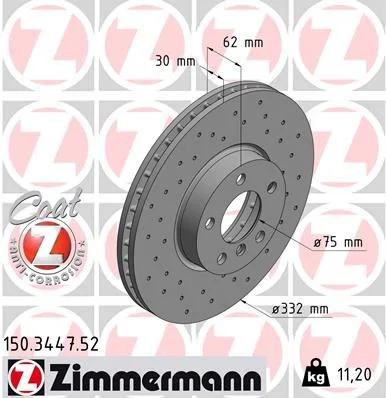 Disco de Travão ZIMMERMANN 150.3447.52