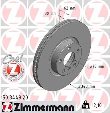 Brake Disc ZIMMERMANN 150.3448.20