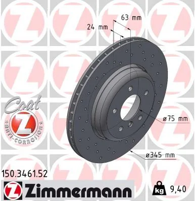 Brake Disc ZIMMERMANN 150.3461.52